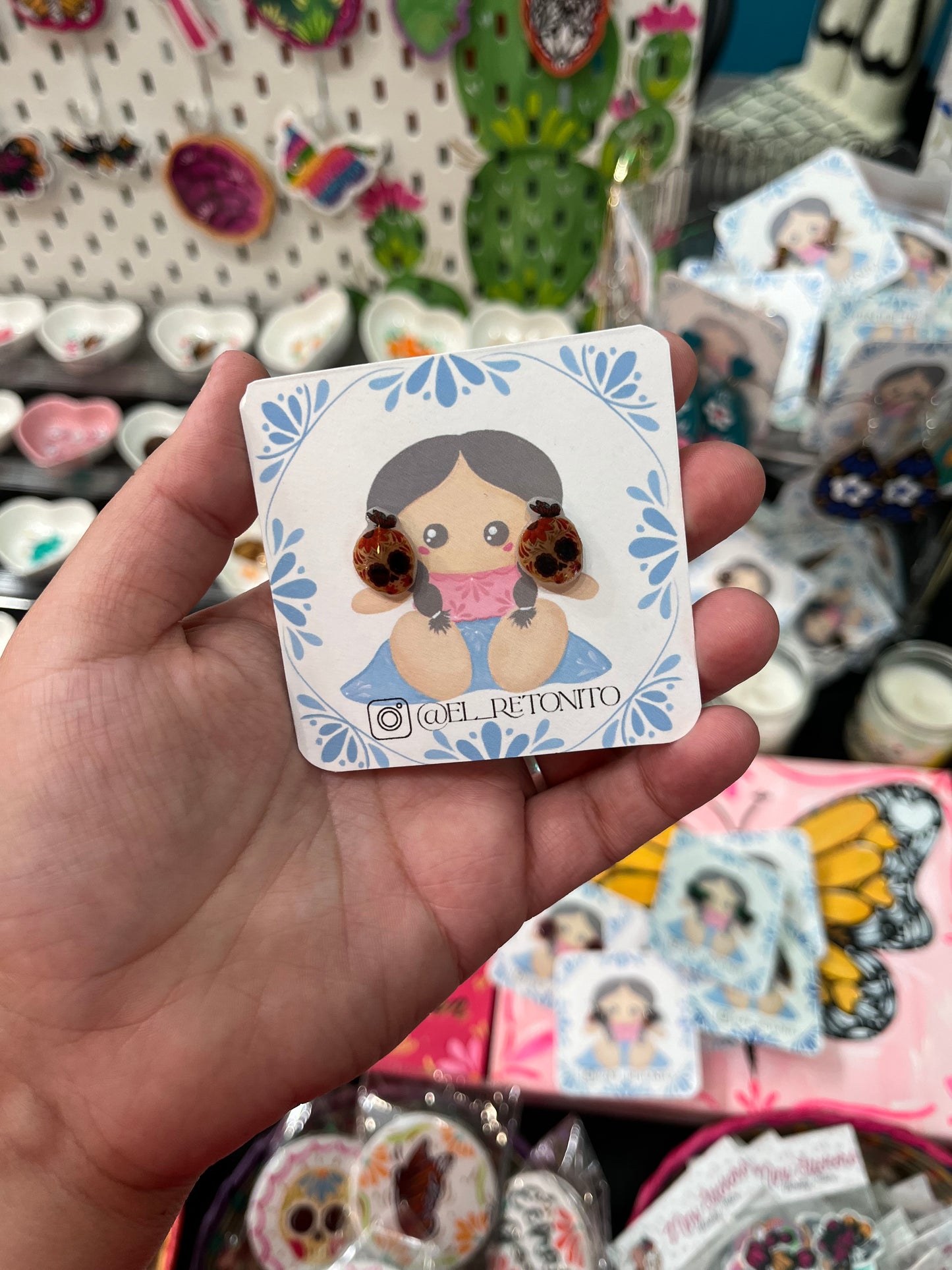 Calaverita monarca stud earrings