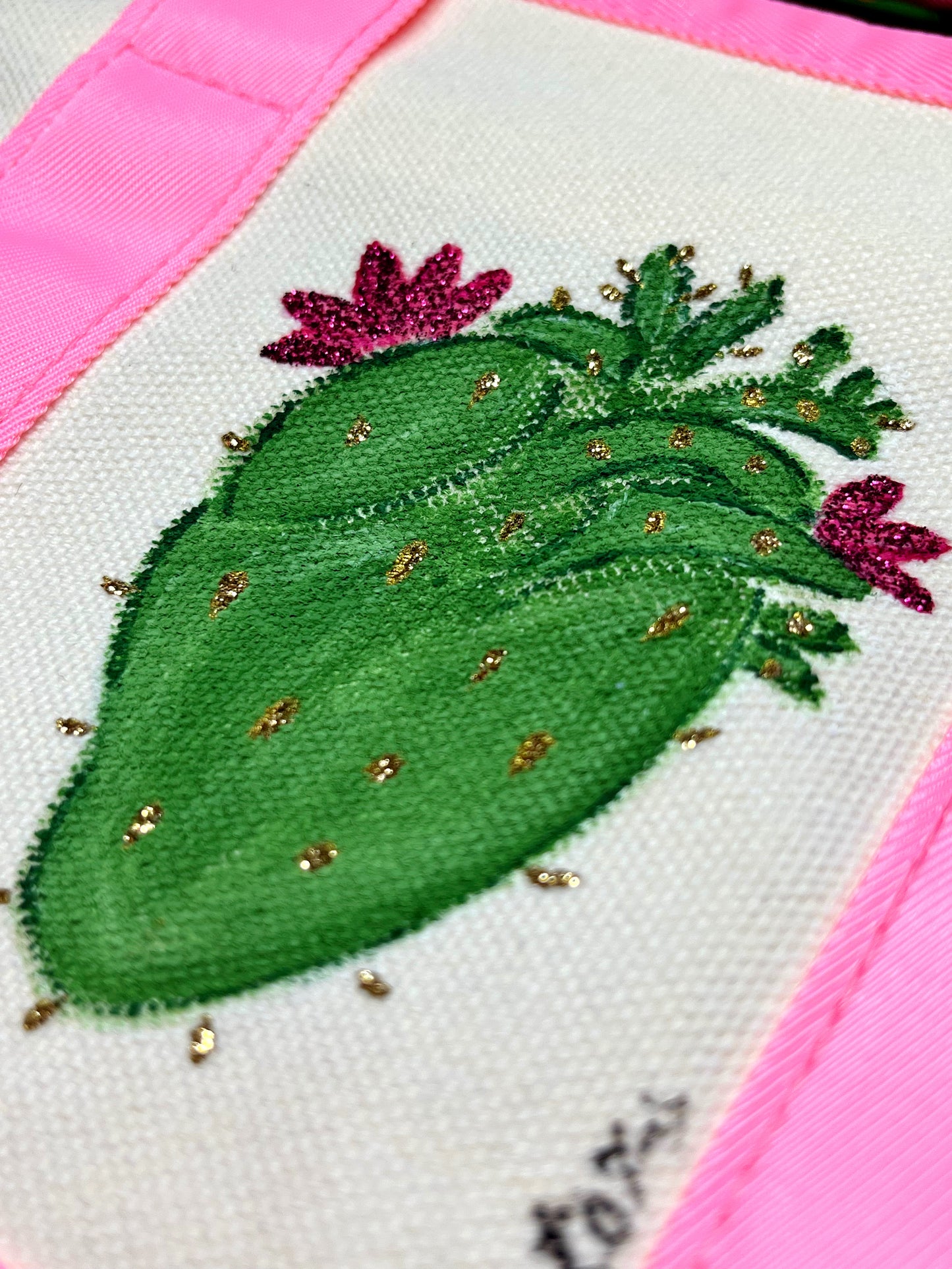 Corazón de nopal mini canvas tote