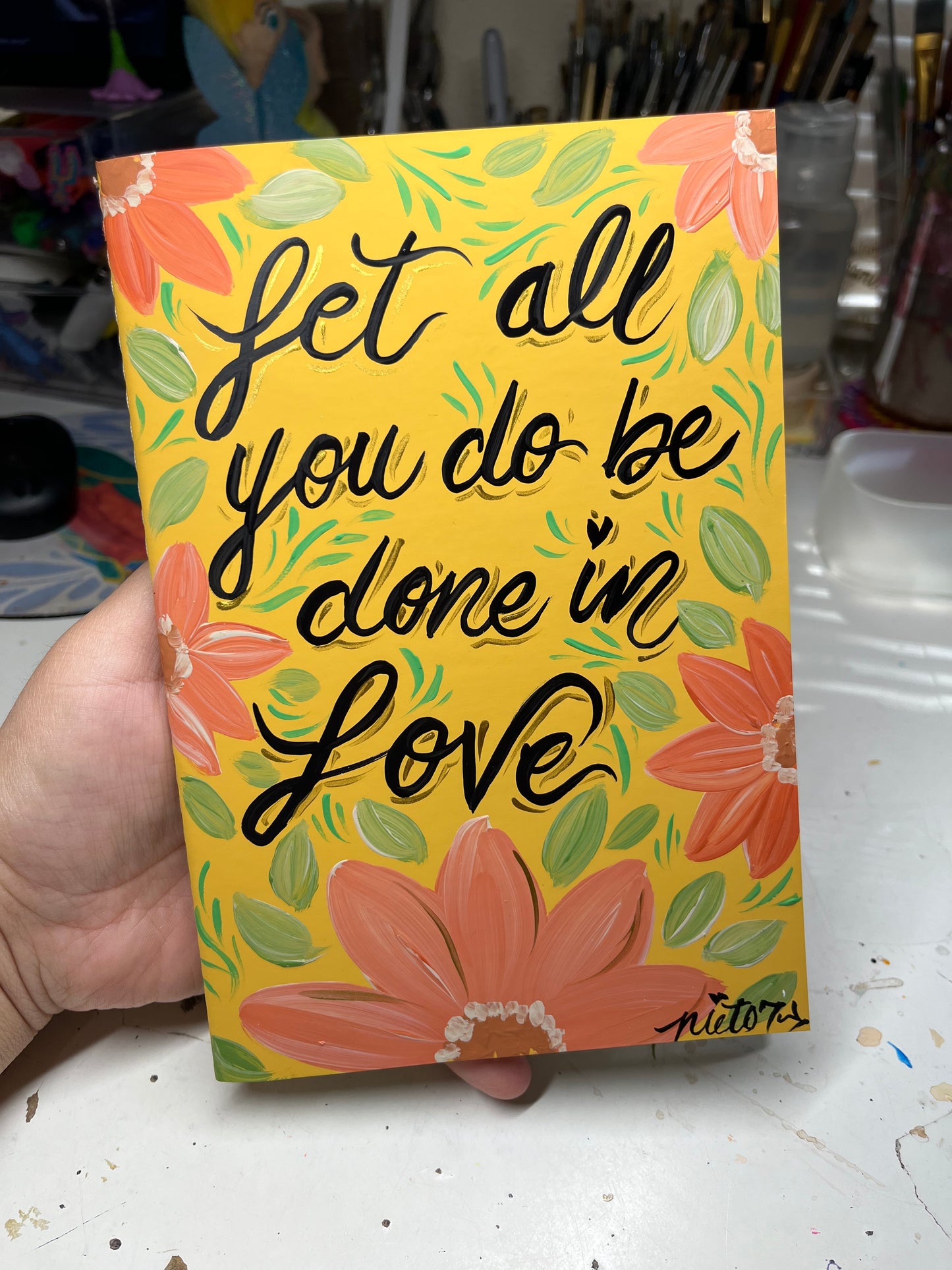Handpainted yellow Journal