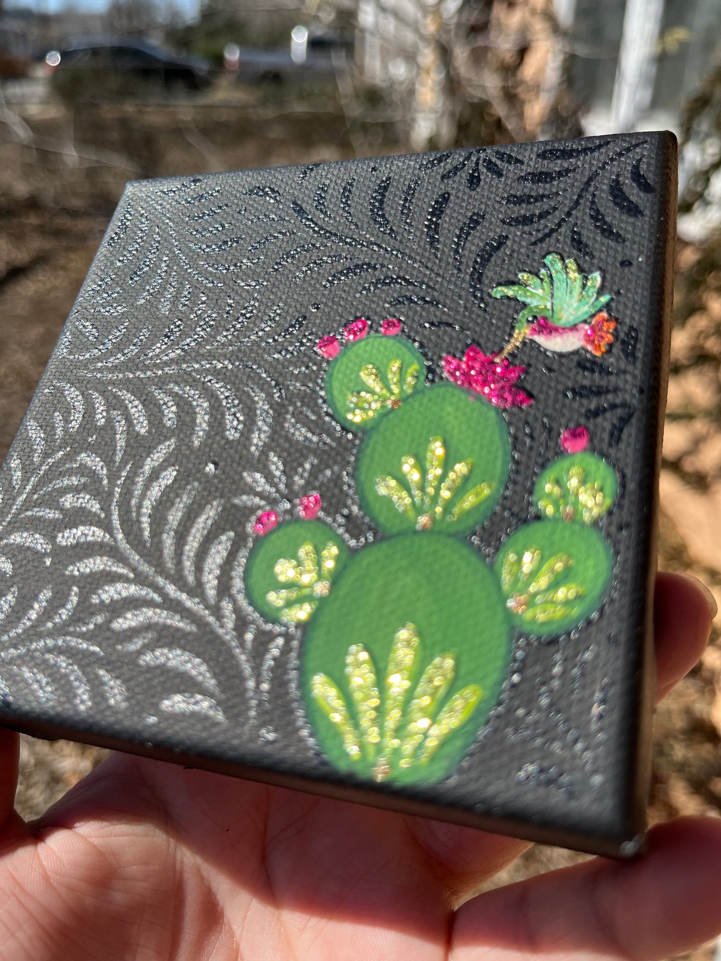 Nopalito colibrí canvas