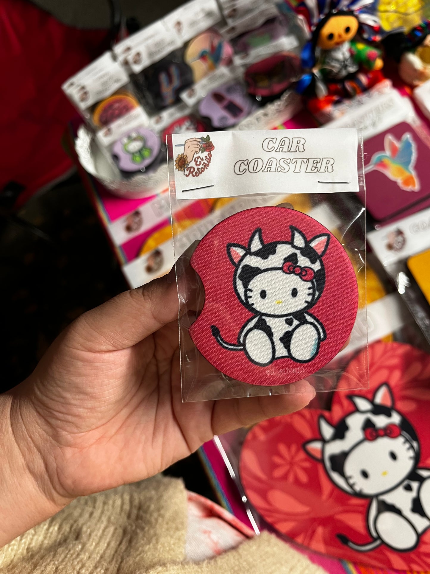 Kitty Cow Car Coasters