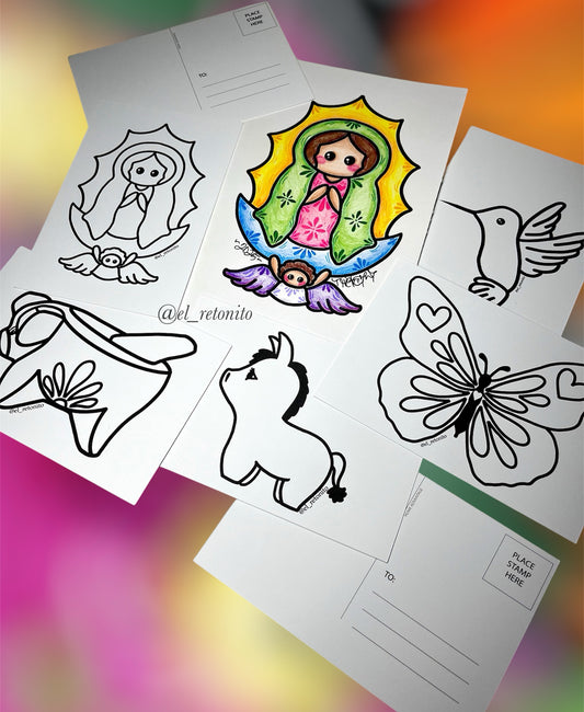 DIY Post card coloring set