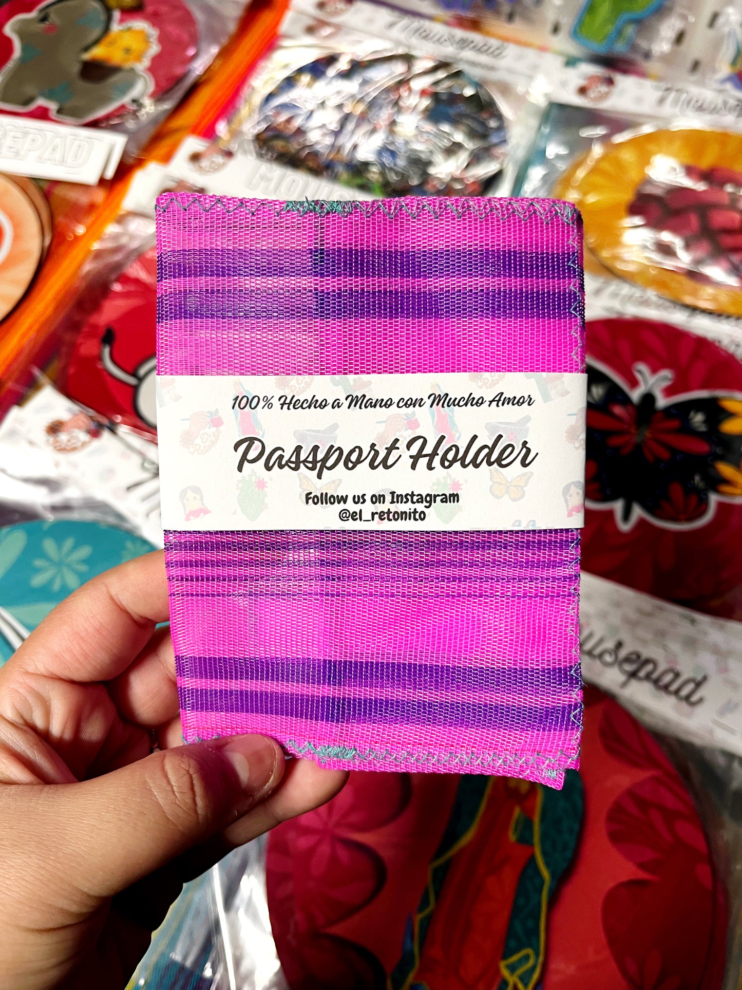 Neon Pink Passport Holder