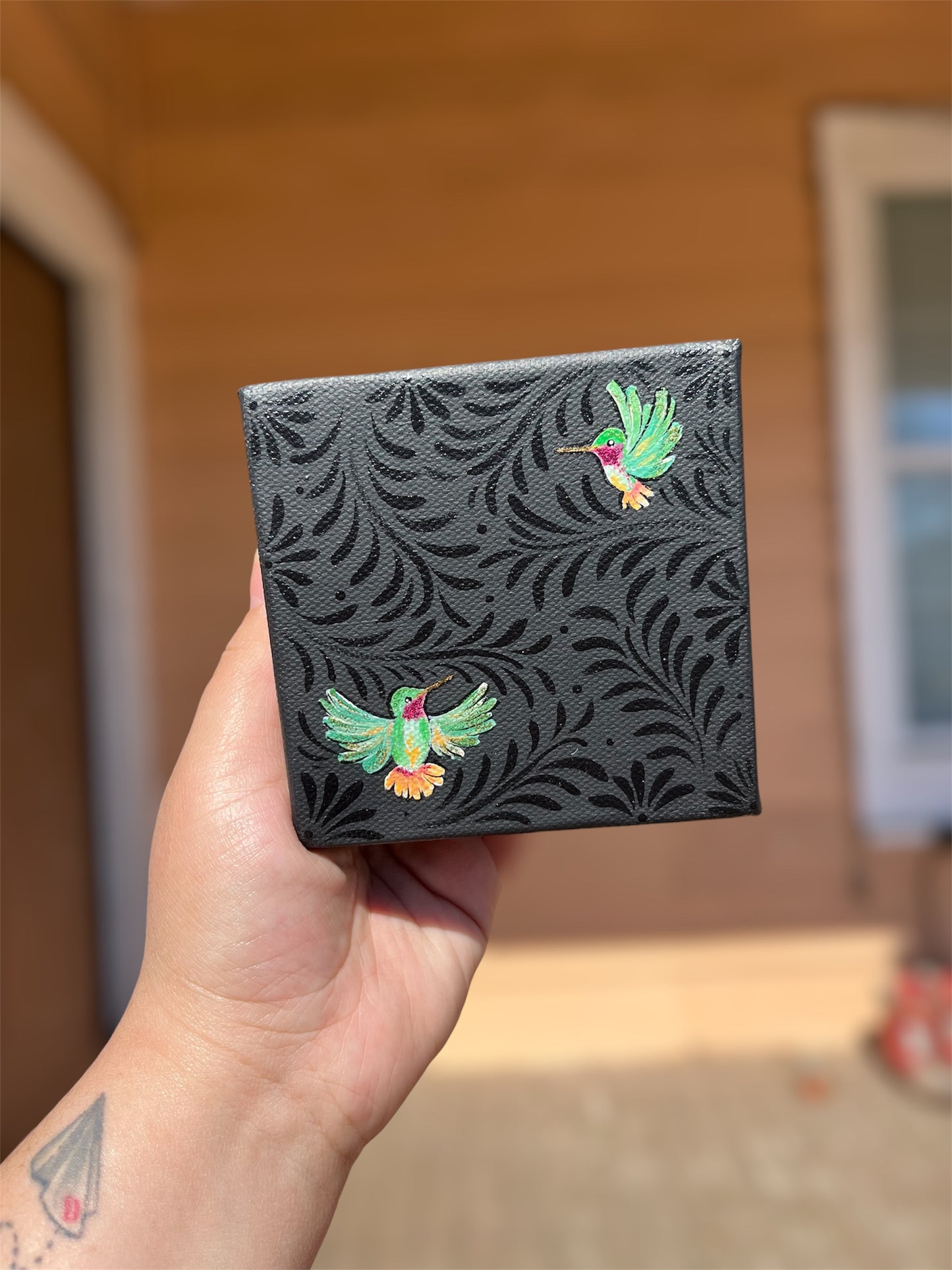 Pajaritos colibrí canvas