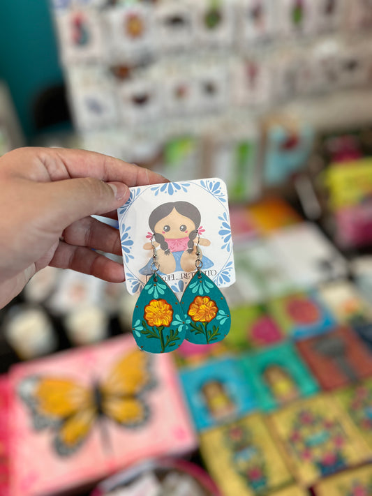 Cempasúchil Handpainted Earrings
