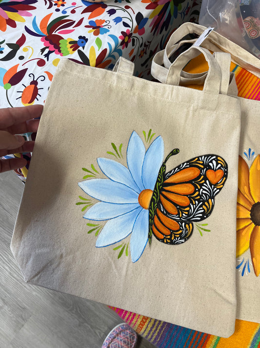 Mariposa handpainted tote