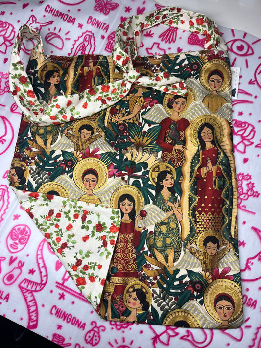 Virgencita green/red Tote bag