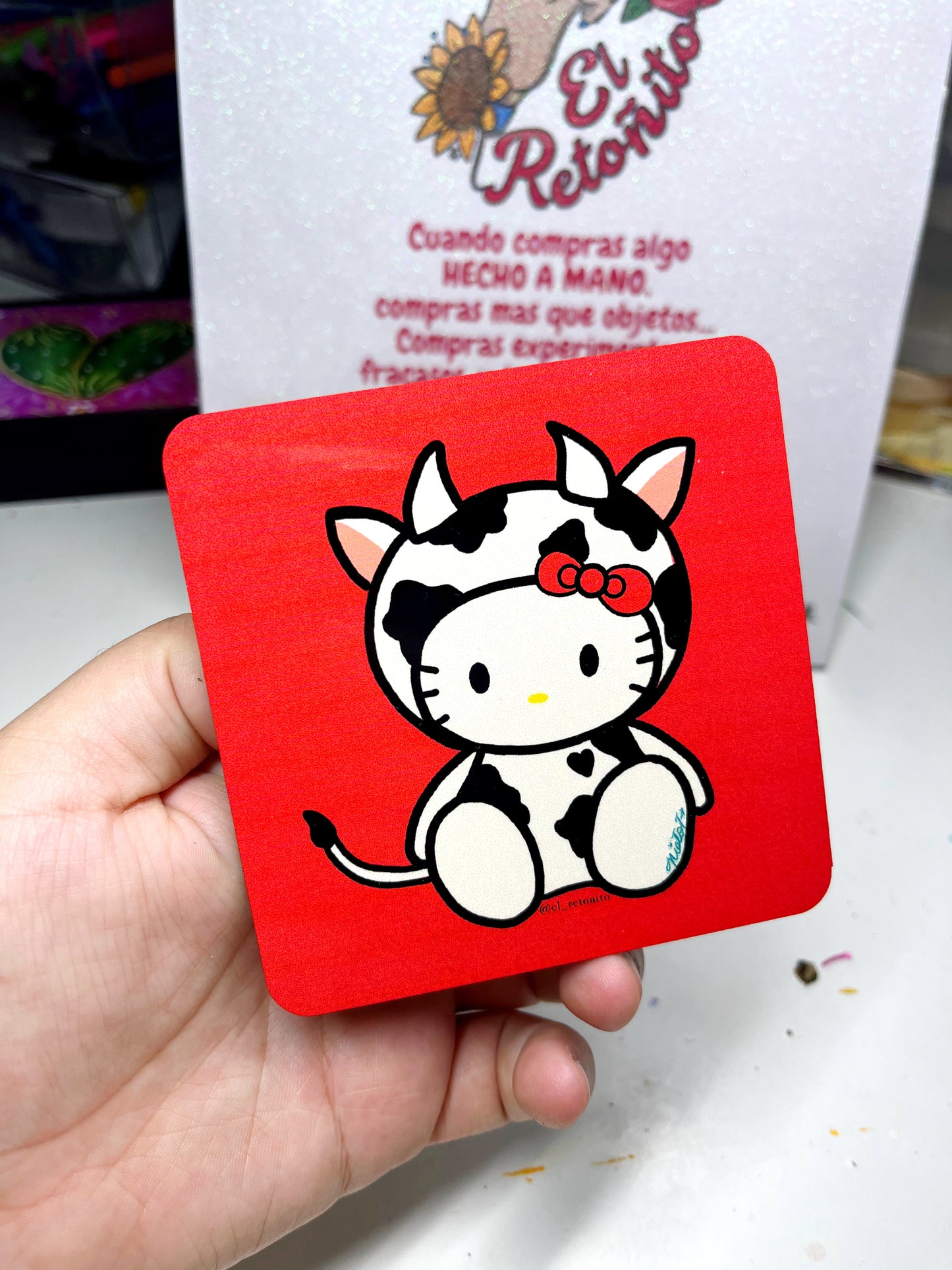 Kitty cow coaster