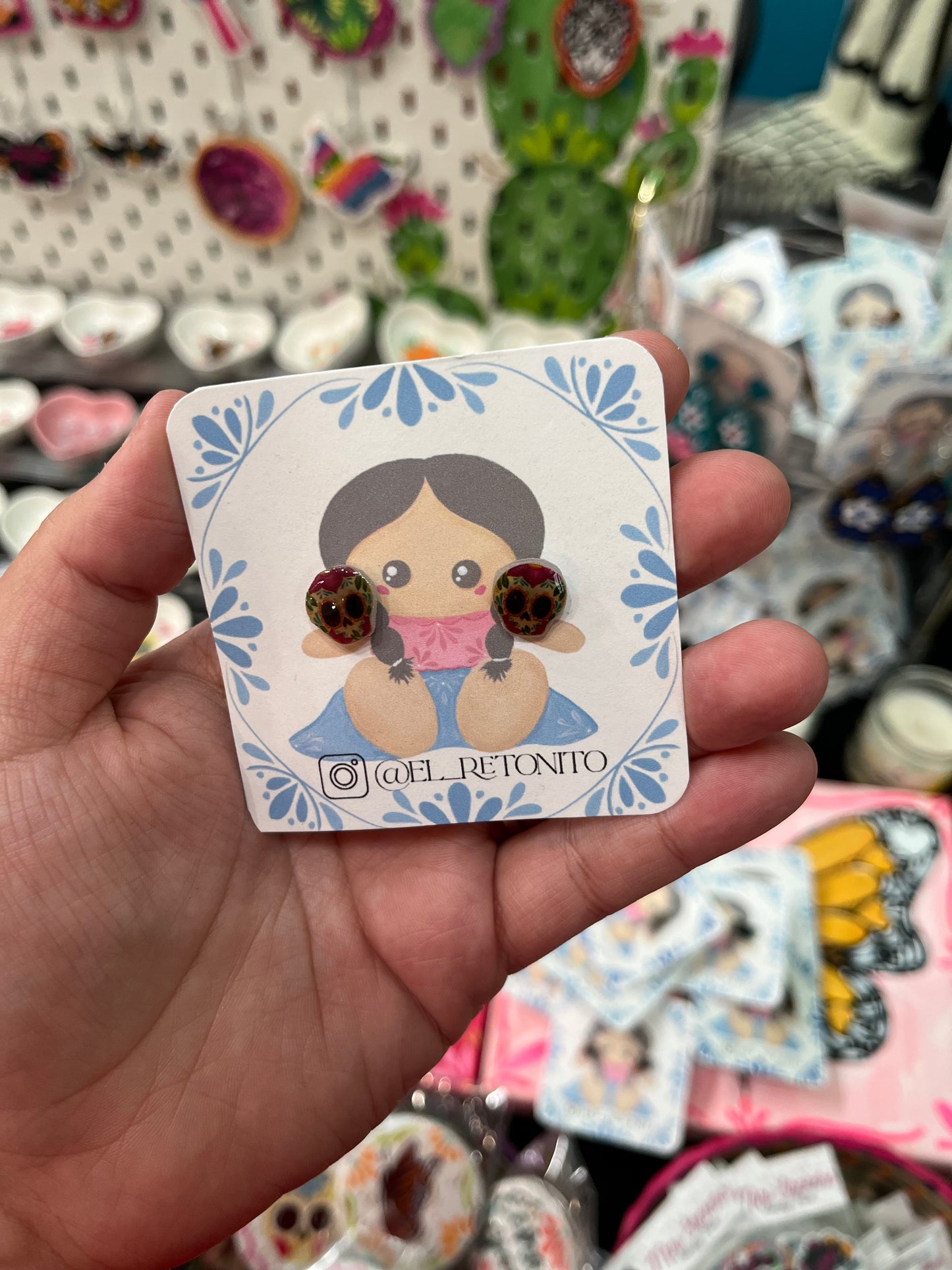 Calaverita stud earrings