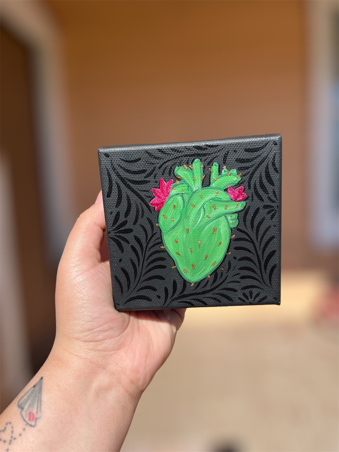 Corazon de nopal canvas