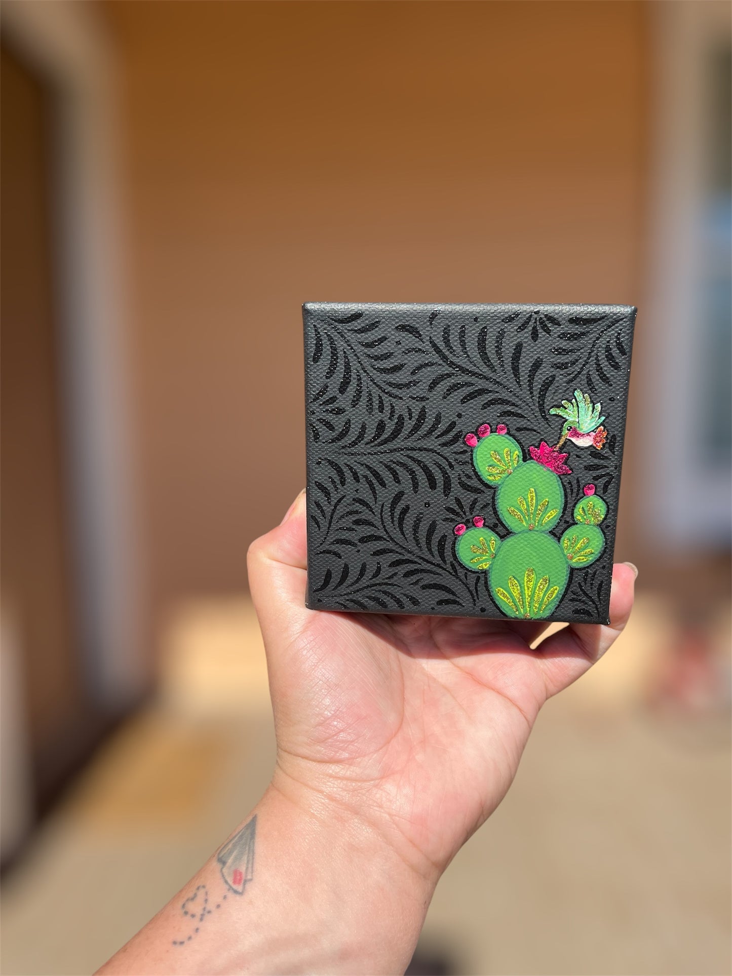 Nopalito colibrí canvas