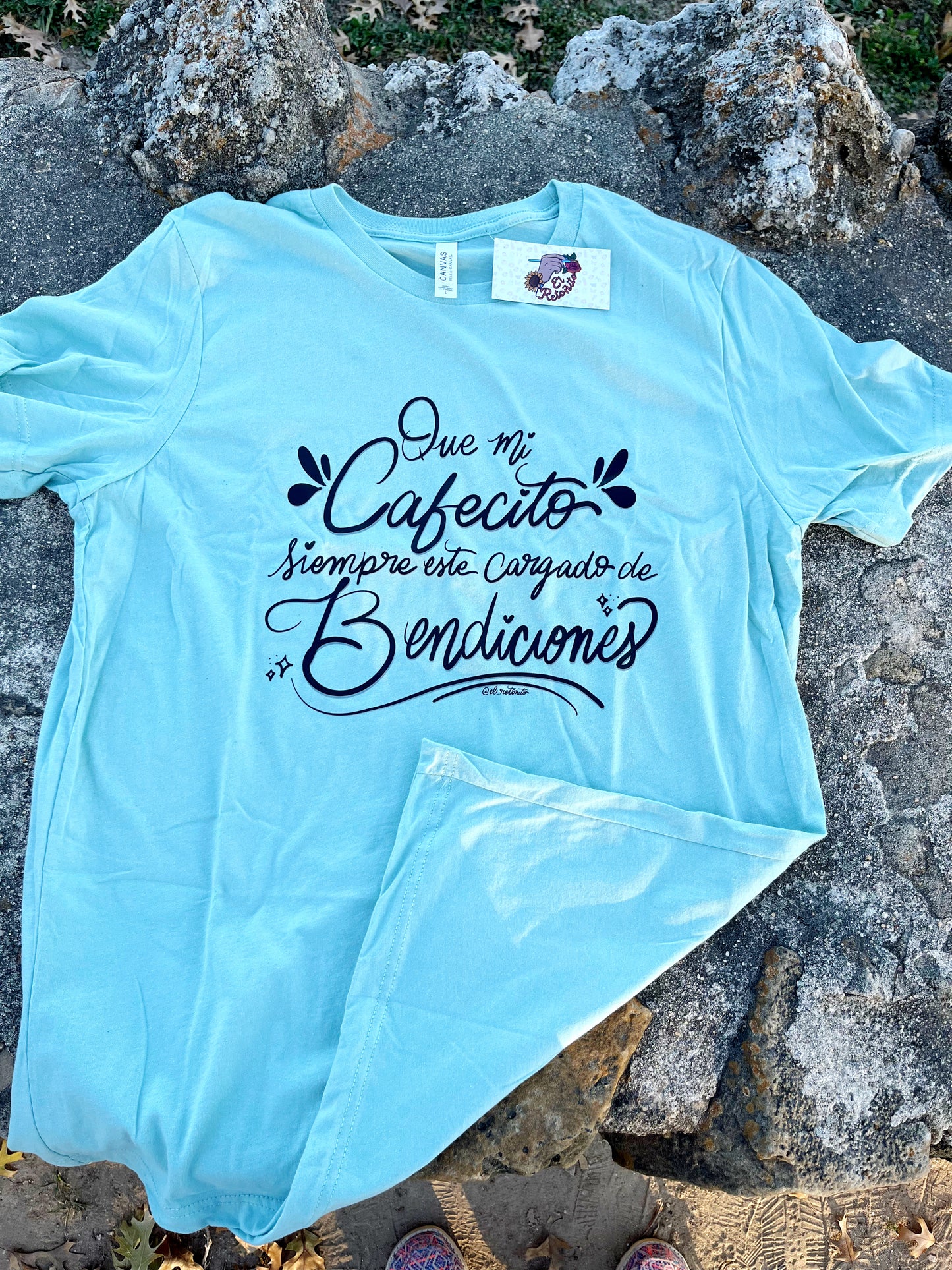 Large dusty blue T-shirt