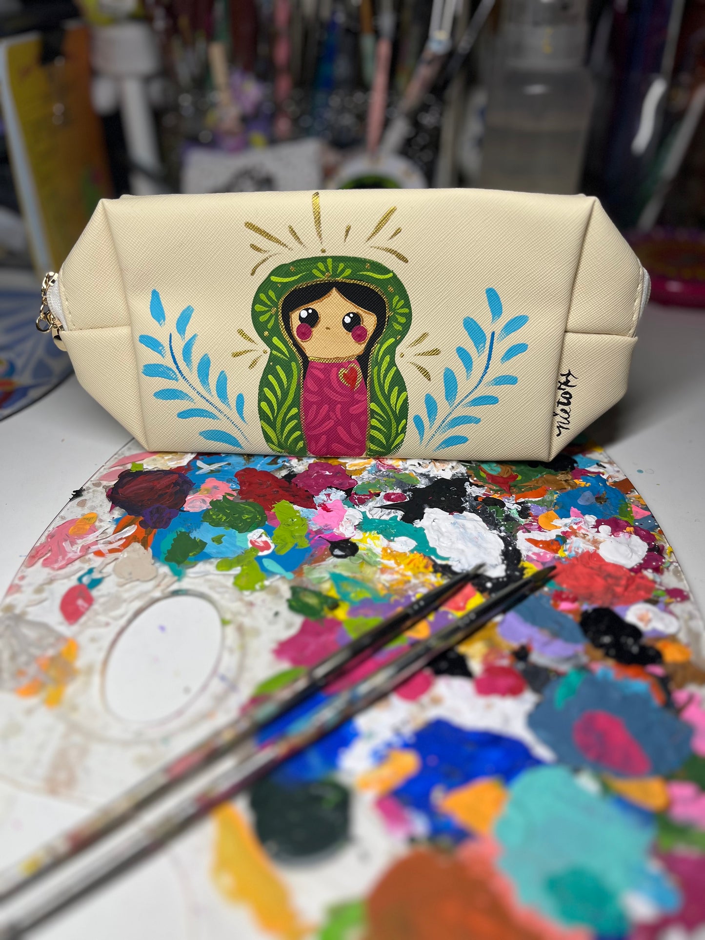 Virgencita makeup bag