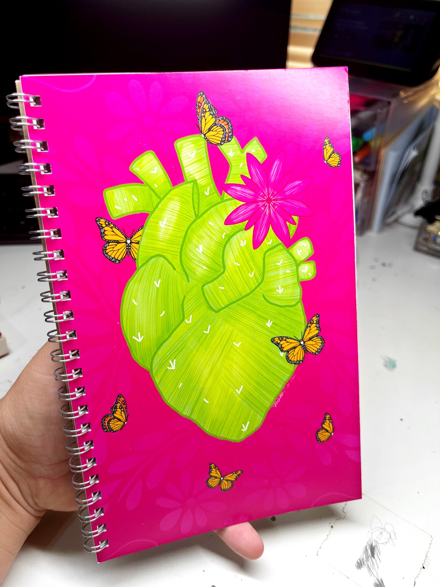 Corazón de nopal spiral notebook